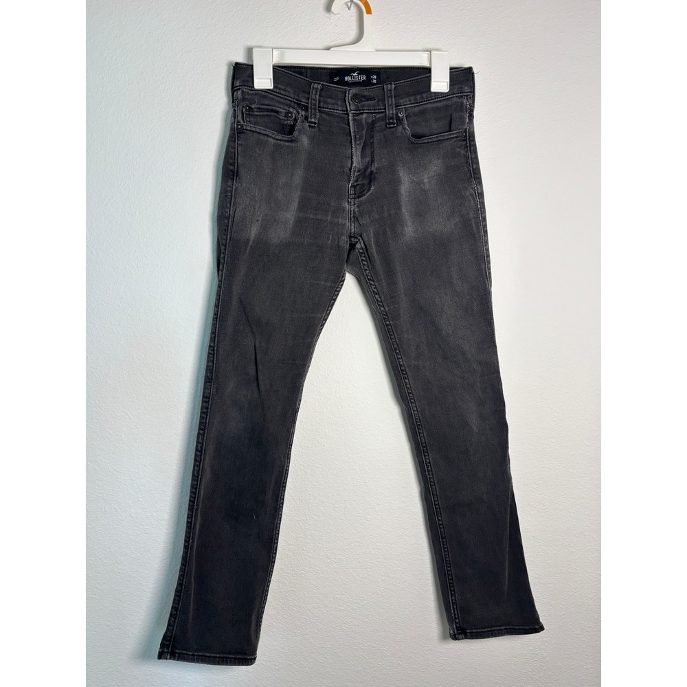 Hollister Epic Flex Slim Straight Jeans Mens 28x30 Faded Black Denim Pants
